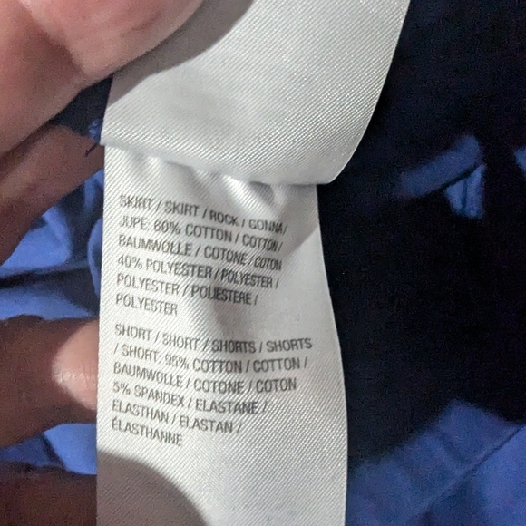 Quacker Factory Navy Blue Summer Fun Skort Medium Wash XLP Stone Embellish NWT - Picture 9 of 10